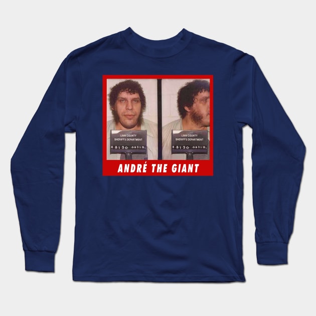 André the Giant Mug Shot redux Long Sleeve T-Shirt by pocketlama